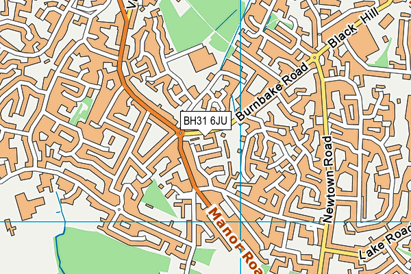 BH31 6JU map - OS VectorMap District (Ordnance Survey)