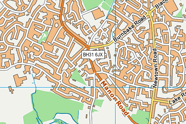 BH31 6JX map - OS VectorMap District (Ordnance Survey)