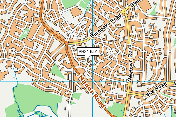 BH31 6JY map - OS VectorMap District (Ordnance Survey)