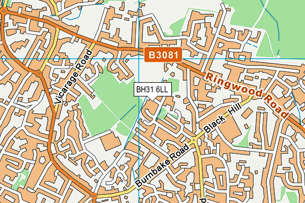 BH31 6LL map - OS VectorMap District (Ordnance Survey)
