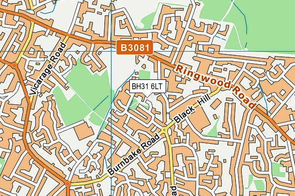 BH31 6LT map - OS VectorMap District (Ordnance Survey)