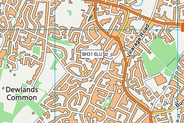 BH31 6LU map - OS VectorMap District (Ordnance Survey)