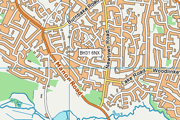 BH31 6NX map - OS VectorMap District (Ordnance Survey)