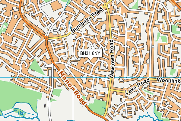 BH31 6NY map - OS VectorMap District (Ordnance Survey)