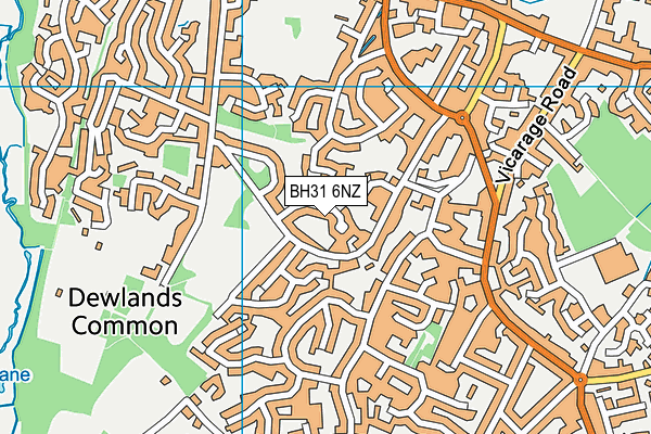 BH31 6NZ map - OS VectorMap District (Ordnance Survey)