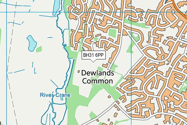BH31 6PP map - OS VectorMap District (Ordnance Survey)
