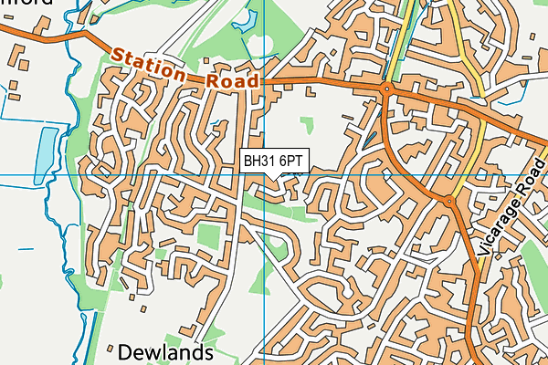 BH31 6PT map - OS VectorMap District (Ordnance Survey)