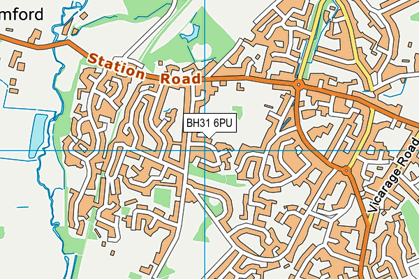 BH31 6PU map - OS VectorMap District (Ordnance Survey)