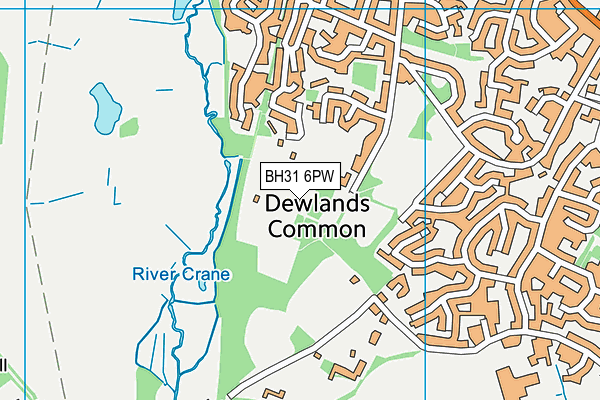 BH31 6PW map - OS VectorMap District (Ordnance Survey)