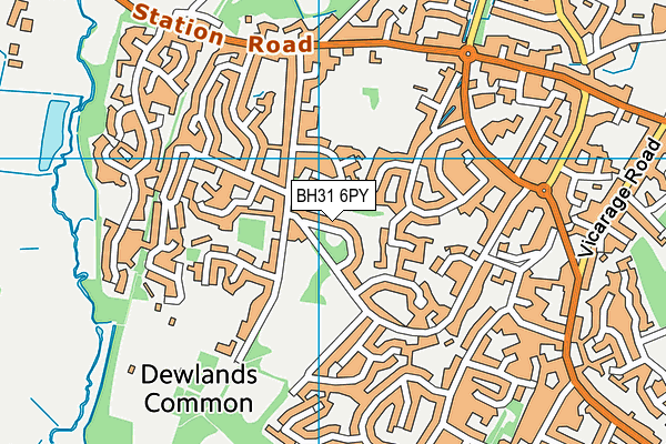 BH31 6PY map - OS VectorMap District (Ordnance Survey)