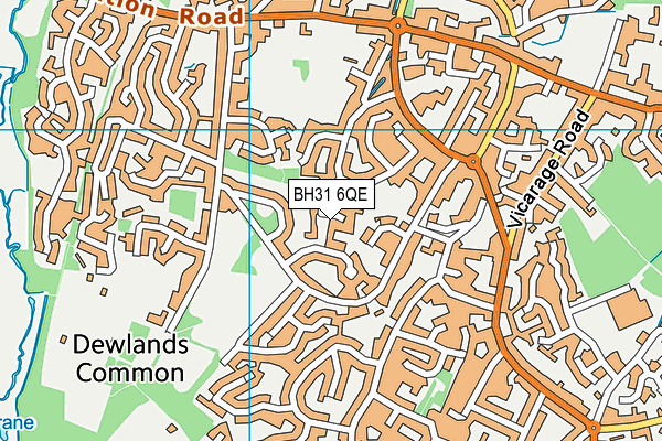 BH31 6QE map - OS VectorMap District (Ordnance Survey)