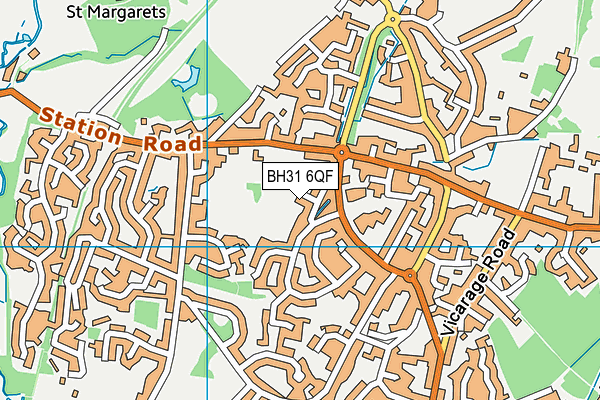 BH31 6QF map - OS VectorMap District (Ordnance Survey)