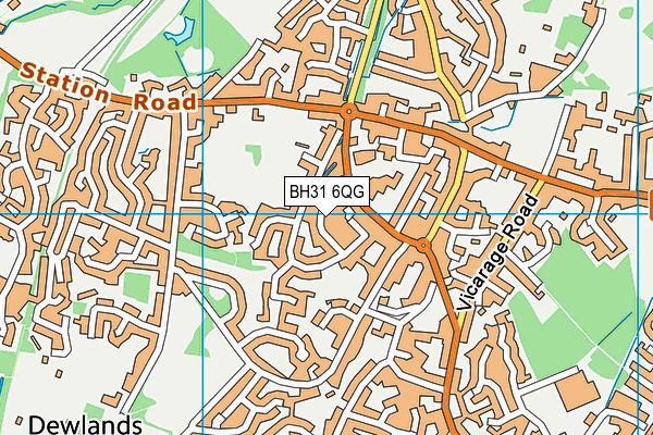 BH31 6QG map - OS VectorMap District (Ordnance Survey)