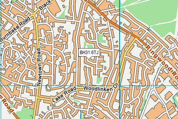 BH31 6TJ map - OS VectorMap District (Ordnance Survey)