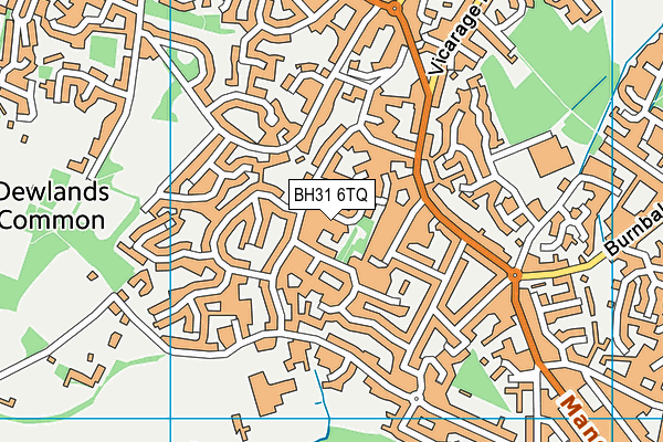BH31 6TQ map - OS VectorMap District (Ordnance Survey)