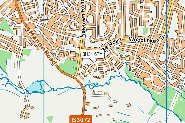 BH31 6TY map - OS VectorMap District (Ordnance Survey)