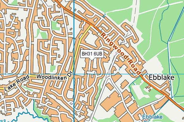 BH31 6UB map - OS VectorMap District (Ordnance Survey)