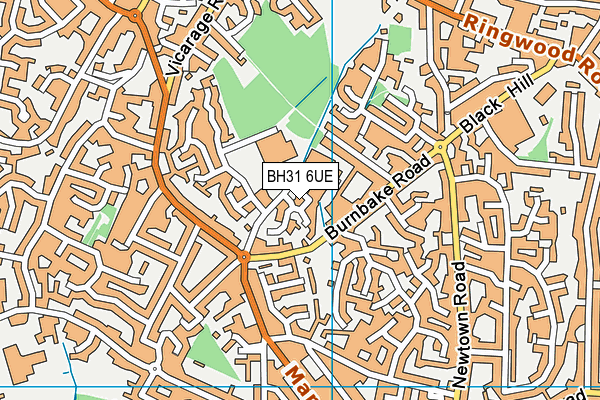 BH31 6UE map - OS VectorMap District (Ordnance Survey)