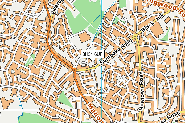 BH31 6UF map - OS VectorMap District (Ordnance Survey)