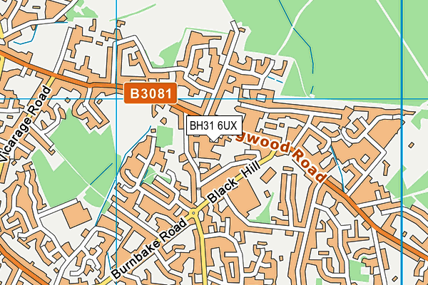 BH31 6UX map - OS VectorMap District (Ordnance Survey)