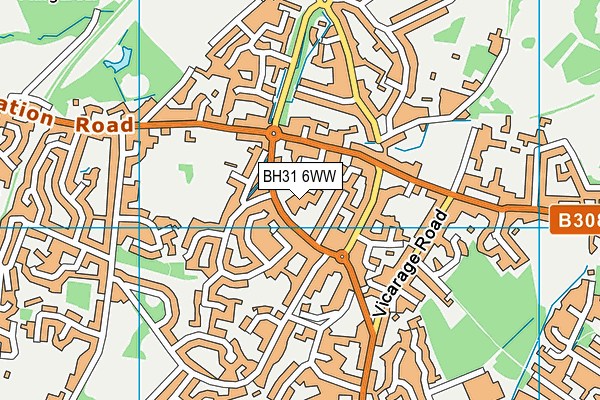 Lifestyle The Hub map (BH31 6WW) - OS VectorMap District (Ordnance Survey)