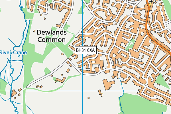 BH31 6XA map - OS VectorMap District (Ordnance Survey)