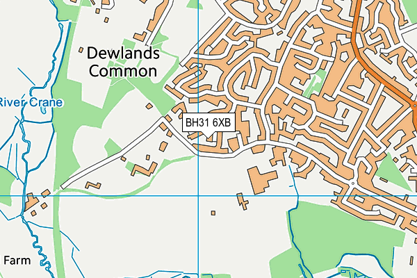 BH31 6XB map - OS VectorMap District (Ordnance Survey)