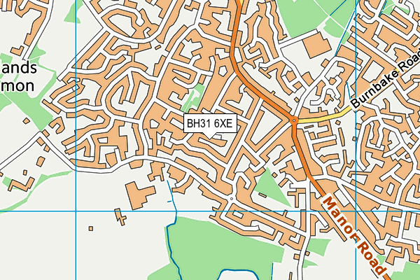 BH31 6XE map - OS VectorMap District (Ordnance Survey)