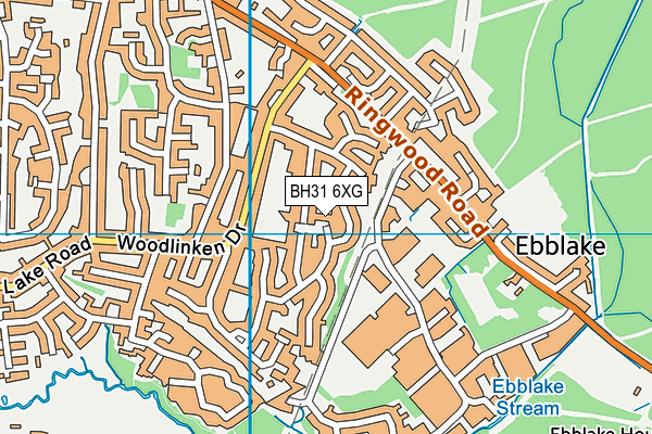 BH31 6XG map - OS VectorMap District (Ordnance Survey)