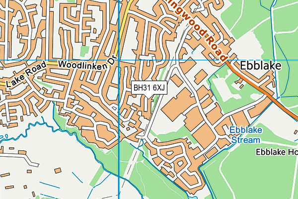 BH31 6XJ map - OS VectorMap District (Ordnance Survey)