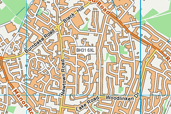 BH31 6XL map - OS VectorMap District (Ordnance Survey)