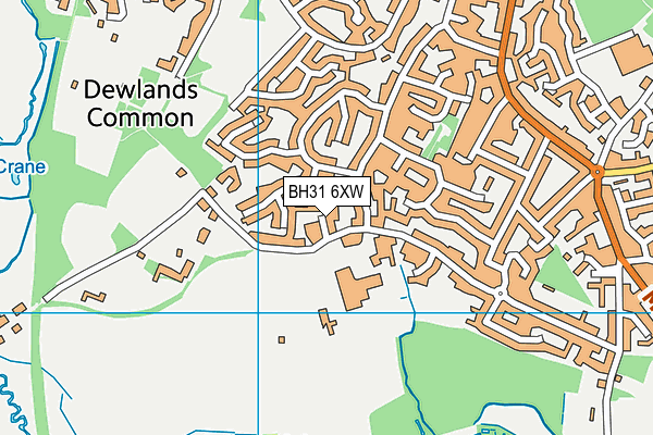 BH31 6XW map - OS VectorMap District (Ordnance Survey)