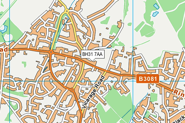 BH31 7AA map - OS VectorMap District (Ordnance Survey)