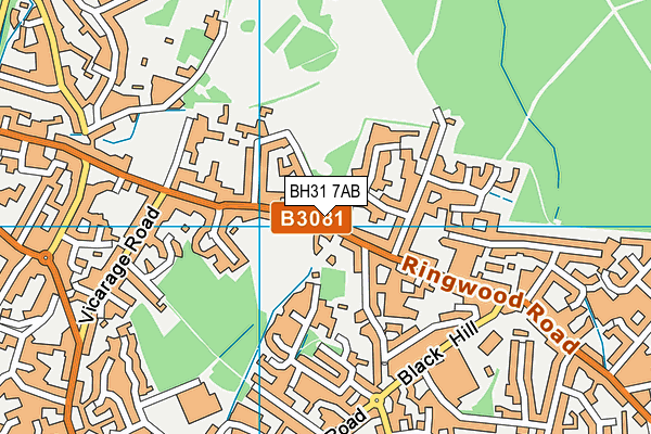 BH31 7AB map - OS VectorMap District (Ordnance Survey)