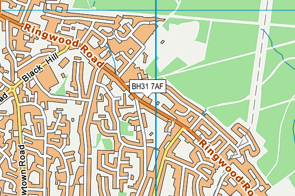 BH31 7AF map - OS VectorMap District (Ordnance Survey)