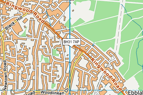 BH31 7AP map - OS VectorMap District (Ordnance Survey)