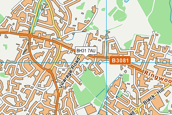 BH31 7AU map - OS VectorMap District (Ordnance Survey)