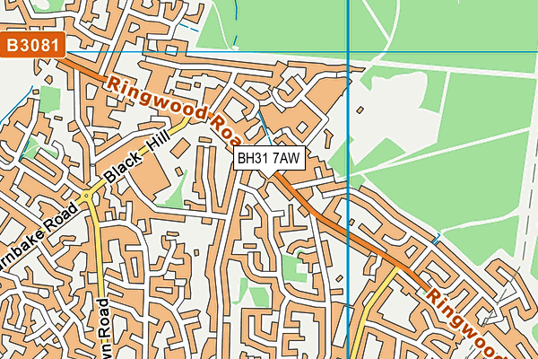 BH31 7AW map - OS VectorMap District (Ordnance Survey)