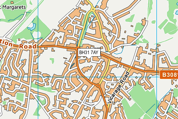 BH31 7AY map - OS VectorMap District (Ordnance Survey)