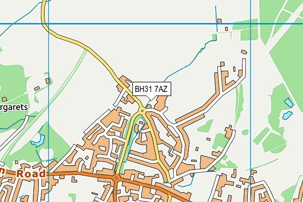 BH31 7AZ map - OS VectorMap District (Ordnance Survey)