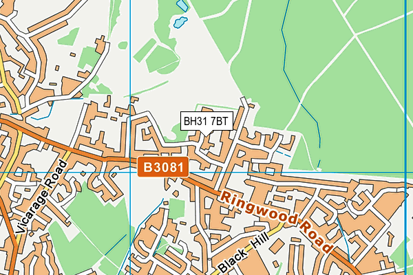 BH31 7BT map - OS VectorMap District (Ordnance Survey)