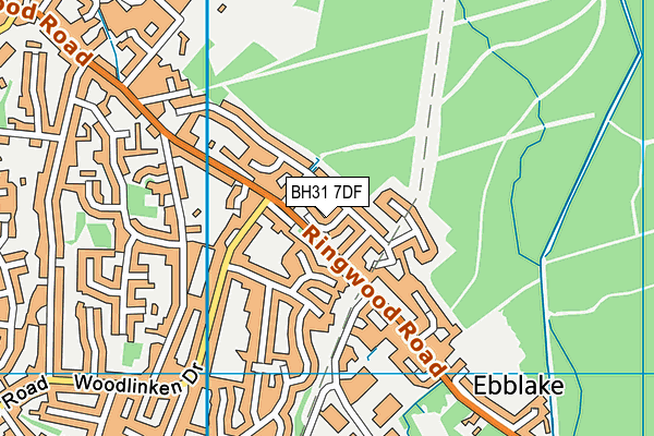 BH31 7DF map - OS VectorMap District (Ordnance Survey)