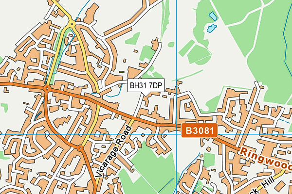 BH31 7DP map - OS VectorMap District (Ordnance Survey)