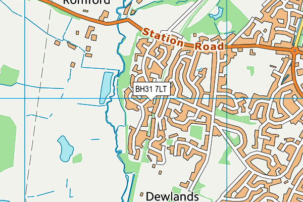 BH31 7LT map - OS VectorMap District (Ordnance Survey)