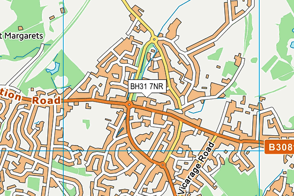 BH31 7NR map - OS VectorMap District (Ordnance Survey)