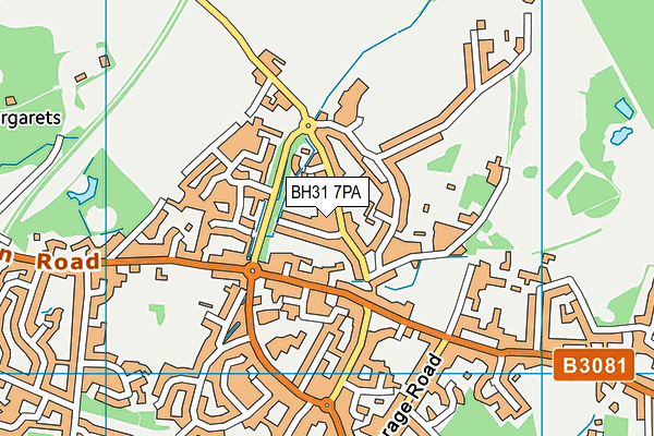 BH31 7PA map - OS VectorMap District (Ordnance Survey)