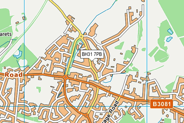 BH31 7PB map - OS VectorMap District (Ordnance Survey)