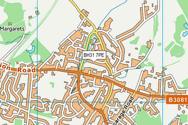 BH31 7PE map - OS VectorMap District (Ordnance Survey)
