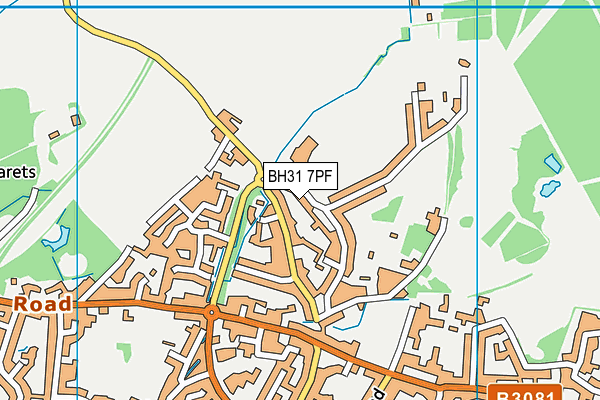 BH31 7PF map - OS VectorMap District (Ordnance Survey)