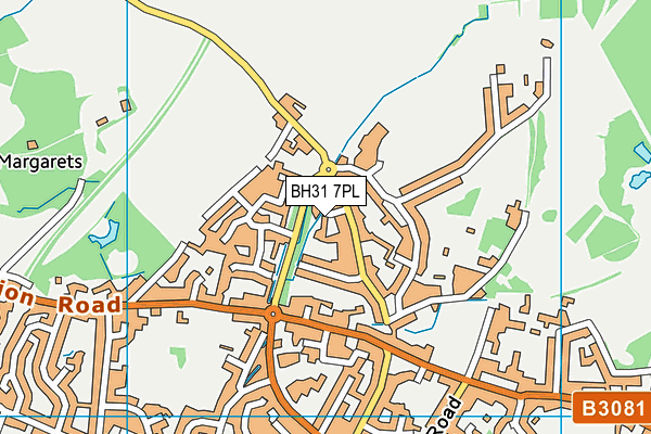 BH31 7PL map - OS VectorMap District (Ordnance Survey)